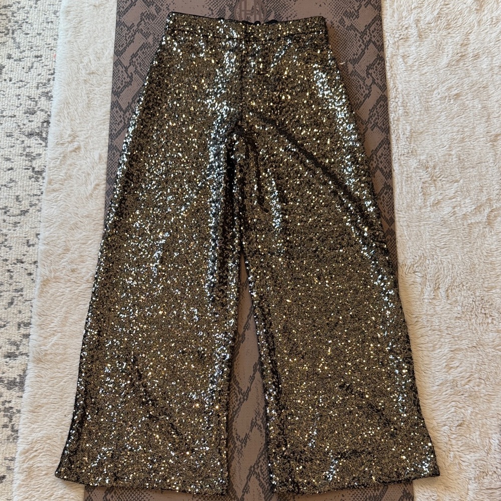 Holidays: Banana Republic Gold Sequin Wide Leg Pants